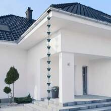 8.5-Foot Copper Bell Shaped Rain Chain With 12 Cups Of Metal Bronze Rain Chain For Drainage Ditches, Suitable For Outdoor Decoration In Yards, Lawns, And Gardens, Easy To Install, Rust Free, And Durable - Multicolor - View 2