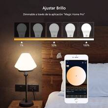 Focos Inteligentes Alexa Wi - Fi, Foco E27 9W RGB 2.4Ghz, Colores Regulabl Control Remoto de APP y Control de Voz, Compatible con Alexa,  Home 2 Unidad - 1 Unidad (Conexión WiFi) - Ver 4