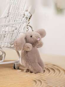 Cute Rabbit Keychain,Soft Furry Animal Key Rings, Artificial Rabbit Fur Pom Pom Plush Keychain Decoration,Rabbit Ornament,Plush Keychain,Car Keychains,Cute Keychain,Keyrings, Keychain Accessories,Fashion Accessories, Plush Pendants, Matching KeychainsSuitable For Fixing On Keychains, Backpacks, Handbags, Bags - Multicolor - View 12