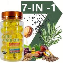 GZE 七合一护发油，含迷迭香和蓖麻油 - 强韧秀发，减少断裂，修复分叉 - 黃色 - 查看 2