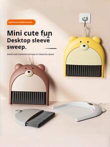 1pc Cute Mini Broom And Dustpan Set With Keyboard Cleaning Brush - Perfect For Desktops, Tabletops And Small Spaces