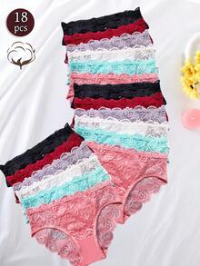 6/12/18 Pack Women's Cotton Stretch Lace Bikini Panties Multipack Breathable Soft For Valentine's Day Halloween Parties Dates Womenswear Bridal 2 Piece Sets Women,Outfits,Matching Pajama Set Couple,Halloween Costumes For Women>Sexy,Halloween Costumes For Women,Fallhalloween Costumes Tights - 彩色 - 查看 1