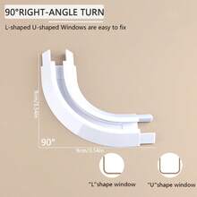 一套铝制V型隐形超薄浴帘轨道 - 可调节拼接式浴帘轨道，可安装于天花板或墙壁，静音滑动，适用于家庭和浴室（颜色：白色）浴室配件 浴室工具 - 白色 - 查看 16