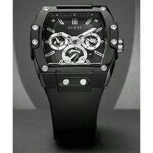 Guess Luxuriöse Herrenuhr mit grünem Zifferblatt - Zweifarbiges Edelstahlgehäuse, Multifunktions-Nischenarmbanduhr für Männer GW0203G3 - Schwarz - Übersicht 10