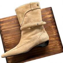 Women Western Boots - Khaki (velvet Lining) - View 6