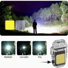 Electric Lighter USB C Rechargeable, Dual Arc Waterproof Luminous, 3 Modes Of Flashlight, Windproof, Rechargeable Dual Arc Plasma Lighter For Camping Outdoor Activities - màu đen - Xem 8