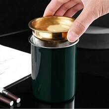 Windproof Stainless Steel Smokeless Ashtray For Cigars - Durable Indoor/Outdoor Use, Compact Design For Home, Office, Patio Or Car, Cigarette Ashtray, Patio Accessory, Modern Aesthetic, Sleek Metal Finish, High-Quality Construction, Outdoor Smoker, Minimalist Style, Sturdy Construction, Outdoor Enthusiast