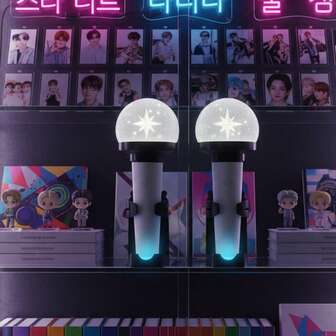 5pcs Kpop Lightstick Stand - Adjustable Lightstick Holder With Heart & Star Design, Heavy-Duty Plastic Construction, Compatible With K-Pop Lightsticks, For K-Pop Fans, Applied For Party Games & Activities, Christmas