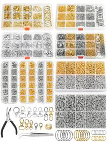 钥匙扣制作套装，钥匙扣夹大号钥匙圈，适用于珠宝制作，DIY钥匙扣工艺品材料，钥匙扣钩，龙虾扣，手机装饰配件