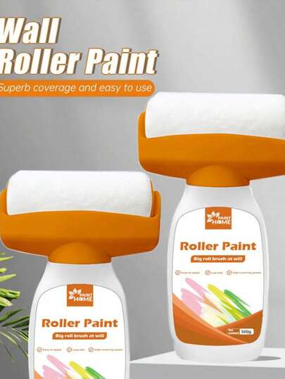 1 Bottle White Wall Paint, Large Roller, For Wall Repair, Suitable For Latex, Water-Based, Best For Removing Wall Stains. White Wall Paint (White) Wall Repair Tool - Touch Up Pen - Paint Roller - Refillable Applicator, Suitable For Graffiti, Art And Craft Painting Supplies - Plastic And Other Materials