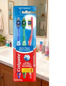 Extra Clean Toothbrush, Soft Toothbrush For Adults, 3 Count (Pack Of 1) - Soft - View 3