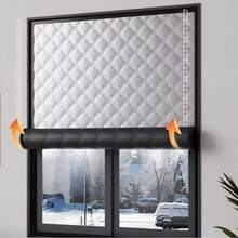A Very Useful Winter Window Insulation And Heating Curtain, Windproof, Soundproof, Sealing Film, Self-Adhesive Bubble Insulation Film, Removable Door Curtain - Silver With Black Edges - View 4