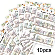 10pcs Bible Study Tracking Stickers, Bible Reading Progress Navigator, Bible Verse Notebook Accessories, Women's Bible Chapter Recordable Bookmarks, Self-Adhesive, Writable, Colorful Stickers Scrapbook Supplies Scrapbook Stationery - Color - View 7