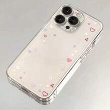 Funda Ultrafina a Prueba de Golpes y Resistente a las Manchas Una Funda de Teléfono Transparente Linda y Refrescante con una Pequeña Luna de Amor Colorida y Estrellas en el Borde del Espacio, Compatible con Apple  16, 15, 14, 13, 12, 11, XS, XR, X, 8, 7 Mini Plus Pro Max SE Series. Perfecto para regalos de Halloween, regalos de Pascua, cumpleaños, para una novia, novio, amigo o para ti mismo. Funda de Teléfono Minimalista y Premium - 1 pieza - Ver 5