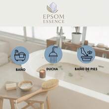 Sal Epsom Premium Natural baño jacuzzi spa relajante exfoliación masaje sulfato de magnesio 1KG Kit de 3 piezas - 1 - Ver 2