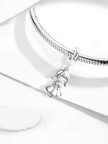 1pc Fashion Beaded Pendant, Suitable For Women's Bracelet, Bangle DIY Jewelry Making And Daily Accessory Decoration, Suitable For Girls - Silver - View 2
