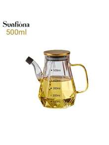 1pc Oil Pump Series - 500ml, 700ml, 900ml Crystal Glass Material, Angle Controlled Pump Head, Comfortable Handle (No PVC, Machine Washable) - Suitable For Storing Edible Oil, Essential For Kitchen, Modern Kitchen Supplies, Durable Glass Material (EPE Foam And Kraft Paper Packaging) - Multicolor - View 12
