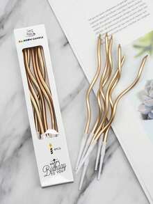 6pcs/12pcs Curved Birthday Candles, Cake Decorative Picks, Birthday Decorative Candles, 30th Birthday Decor, Dessert Birthday Decorations, Birthday Candles, Suitable For Birthday Party, Christmas, Wedding Party, Valentine's Day Decorations, Christmas Cake Decorations - Packaging Random
