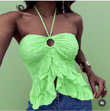 Strapless Fashion Casual Dress - 綠色 - 查看 2