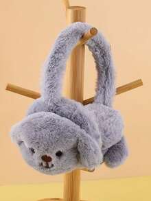 1个可爱小狗造型耳罩，保暖毛绒耳套，适合儿童，冬季使用