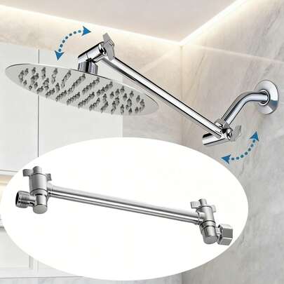1pc Shower Head Extension Arm / Adjustable Swivel Shower Head Extension Arm, 1080° Rotatable Shower Arm, Bathroom Renovation Accessory