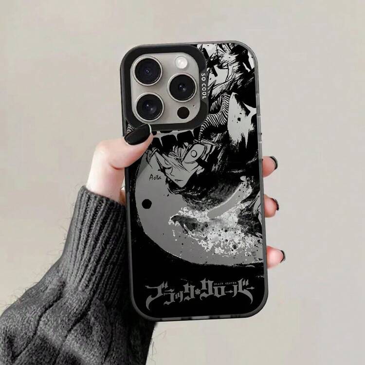Funda de teléfono Asta Comics B-Black Clover para 17 16 15 14 13 12 11 Pro Max Plus, color a prueba de golpes, cubierta trasera plateada, teléfono 17 Air - Z6 - Añade 2