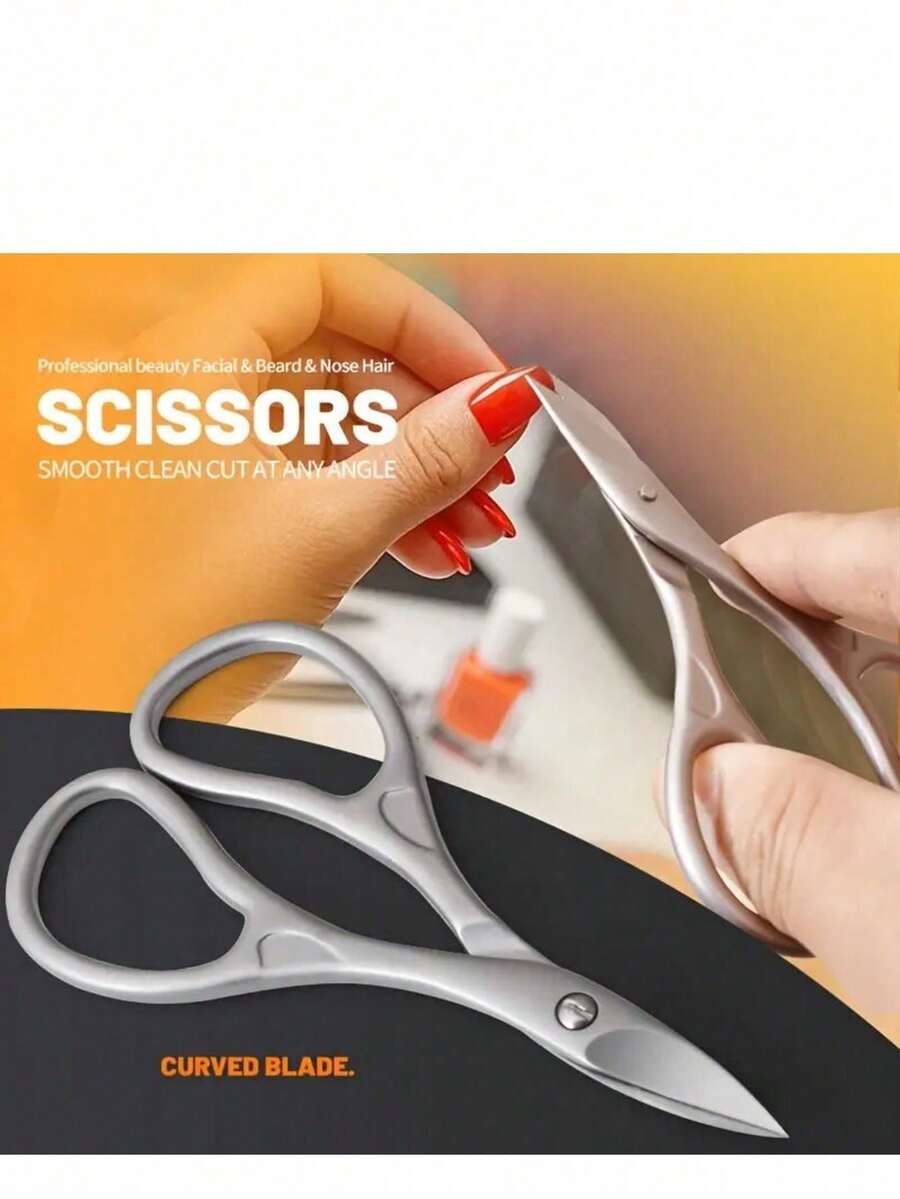 1pc Professional Precision Nail Clipper - Sharp Curved Blades For Fingernails And Toenails, Ergonomic Handle, Multi-Purpose Grooming Tool For Nails, Eyebrows And Lashes