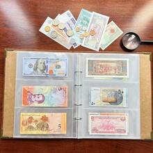 Ettonsun 120 Pockets Currency Paper Money Collection Book Album Dollar Bill Holder Sleeves For Collectors Currency Banknote Stamp Collecting Supplies