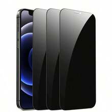 3PCS Privacy Protection Full Screen Tempered Glass Protective Film For Privacy Screen Protection Compatible With Apple 17/17 Pro/17 Pro Max/17 Air/15/15Plus/15Pro/15Proma/16pro Max/16/16e/16plus - 黑色 - 查看 1
