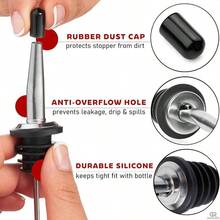 15 piezas Vertedores de Botellas Vino, Vertedores de botellas de licor de acero inoxidable para alcohol, Accesorios de bar, Dispensador de vertido - inicial - Ver 8
