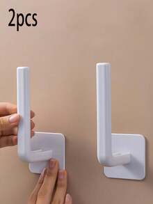 2 szt. bez wiercenia, dziecięcy stojak do przechowywania w kształcie litery L, plastikowy wieszak ścienny na kapelusze, nieprzylepny wieszak ścienny w kształcie litery L, ścienny hak do przechowywania, wieszak do przechowywania wiszących kapeluszy, wielofunkcyjny hak wspornikowy, akcesoria haczykowe Love Valentine - Biały - Zobacz 11