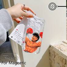 Funda de teléfono clásica de manga anime japonés F-Fighting Spirits Boxer Makinouchi Ichigo para iPhone 16 15 14 13 12 11 Pro Max Mini XR XS X 7 8 Plus, transparente, magnética, anti-caída, suave, TPU, cubierta trasera - Mezcla de colores - Ver 4
