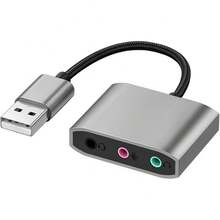 USB Audio Adapter - 3.5mm Aux To USB, Headphone & Microphone Adapter, External Sound Card For PC, , And Laptops - 1 - 查看 2