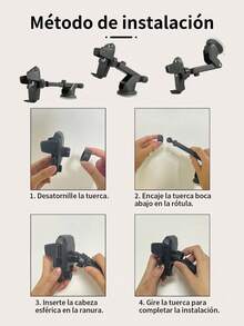 1 piezas Soporte de teléfono móvil para coche, marco de soporte para coche, salida de aire de navegación, soporte fijo, tipo ventosa de conducción, suministro Interior,Soporte Para Celular Para Carro Universal, Base para Auto 360. - Negro - Ver 11