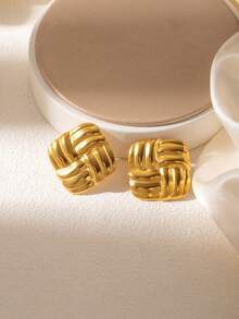 1 par de pendientes de círculo exagerados para mujeres, accesorio minimalista casual