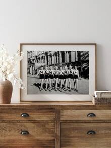 1 pièce Impression d'art vintage de la ligne de chœur de New York sans cadre - Décoration murale noir et blanc pour le salon, la chambre à coucher, le bureau à domicile - Idée de cadeau parfaite