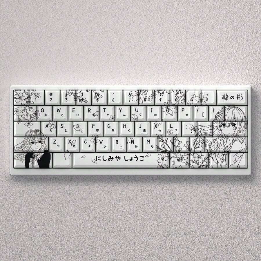 Wenshao Xigong Glass Keycaps Original Height PBT Material Positive Engraving Opaque Compatible With 60 65 68 Keyboards - Nhiều màu - Xem 1
