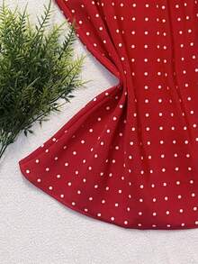 Polka Dot Tie Tank Top - Red - View 4