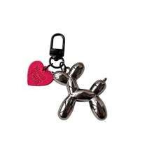 Llavero de Perrito Globo con Dije Accesorio de Moda - Plateado - Ver 2