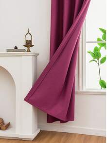 Luxury Glow Faux Silk Curtain Panel-1 Panel, 8 Grommets, 14 Colors, Elegant & Light Blocking  54 X 84 Inches - Màu đỏ tươi - Xem 3