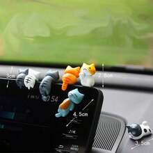 6pcs Cute Cartoon 3D PVC Cat Shaped Ornament Creative Decor Accessories, Suitable For Car Dashboard And Interior, Comes With Adhesive Gel - Nhiều màu - Xem 3