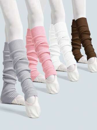 1/3/6 Pairs Women Colorful Leg Warmers, Versatile Ballet/Latin Dance Leg Covers, Stylish Knitted Leg Sleeves For Spring, Autumn, Winter, Cozy