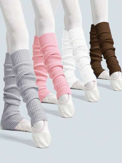 1/3/6 Pairs Women Colorful Leg Warmers, Versatile Ballet/Latin Dance Leg Covers, Stylish Knitted Leg Sleeves For Spring, Autumn, Winter, Cozy