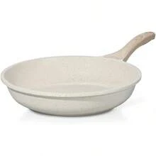Sartenes Antiadherentes, Sartén de chef de Piedra de Granito, Sartenes de Ceramica con Mango de Baquelita Bateria de Cocina (Blanco, 20CM) - blanco - Ver 9