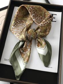 1pc New Bohemian Style Paisley Print Bandana, Women's Fashion Scarf/Shawl For Sun Protection, Suitable For Daily Wear And Vacation, Spring/Summer Elegant Hair Accessories Warm Hair Bands Winter Hair Accessories Elegant Headband - Green - View 5