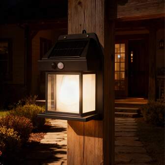 [Cadeau de Nouvel An 2026, Noël, Saint-Valentin] Meilleunte Lampe solaire murale, Lampe de jardin étanche pour l'extérieur, Éclairage détecteur de mouvement pour villa, Décoration pour Halloween, Thanksgiving, Nouvel An, Pâques, Poisson d'avril, Fête de l'Indépendance, Rentrée des classes, Fête du Travail, Fête