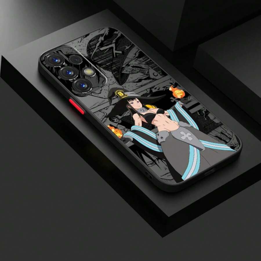 Custodia compatibile con cover traslucida opaca per telefono, motivo anime cartoni animati fuoco, compatibile con Samsung A53 A52 A33 A32 A51 A71 A21S A13 A73 A50 A22 A12 5G, custodia TPU, compatibile con 17 Case, 17 Pro Case, 17 Pro Max Case - FA9403HES - Visualizzare 1