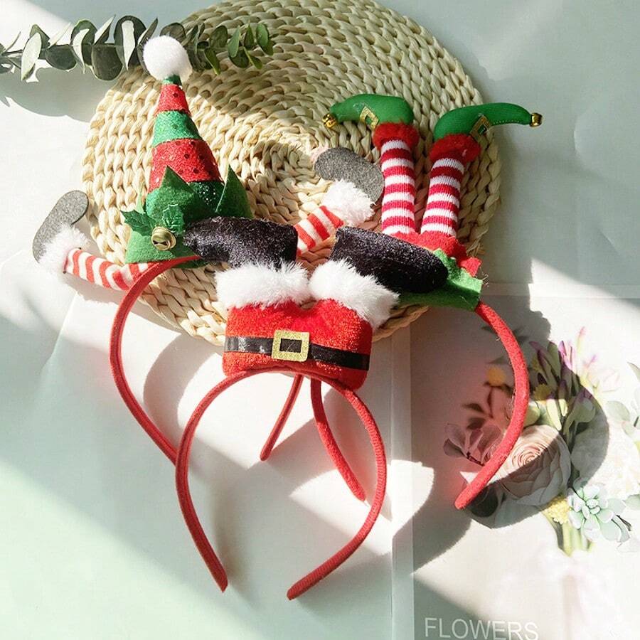 1pc Christmas Creative Holiday Headband, Party Atmosphere Headpiece, Cartoon Cute Hair Hoop Headband, Christmas Party Costume Headband