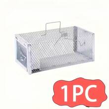 Trampa de ratón de hierro resistente - Diseño de puerta de una sola vía, solo canal de entrada y salida, plateado anti-óxido, trampa de ratón eficiente para el hogar, dispositivo totalmente automático, trampa de insectos. Atrapa gatos