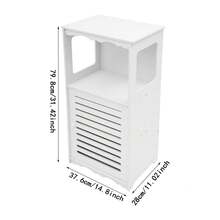 JUSODIN Bathroom Cabinet, Three Bathroom Cabinets, 38*28*80cm White Bathroom Cabinet, Toilet Side Cabinet Made Of PVC Material - White - View 3